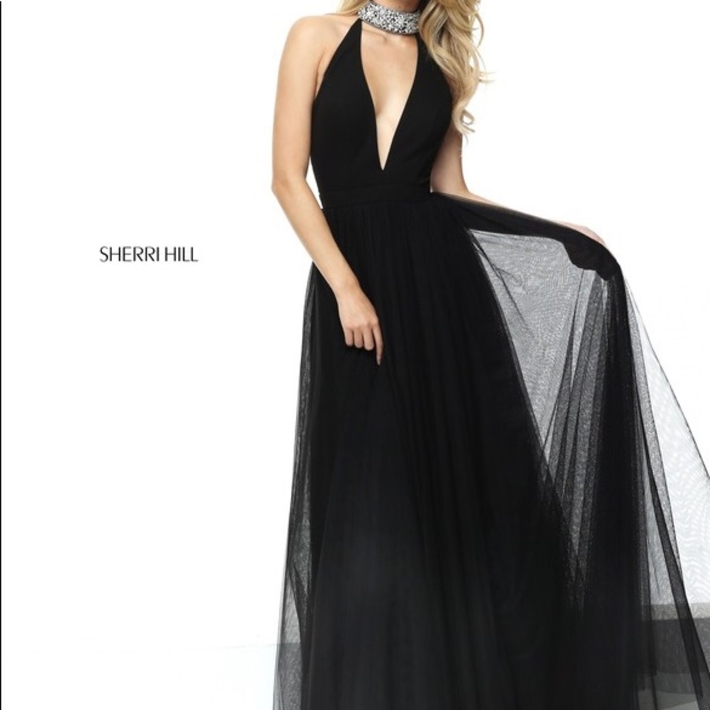 Sherri Hill black formal full length gown
